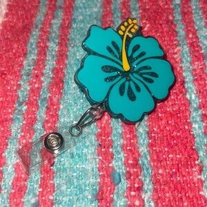 Nurse Badge Holder - Hawaiian hibiscus flower